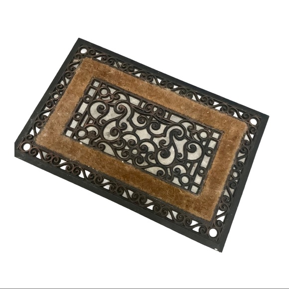 Accents Black Scroll Rubber Coir Outdoor Door Mat Poshmark